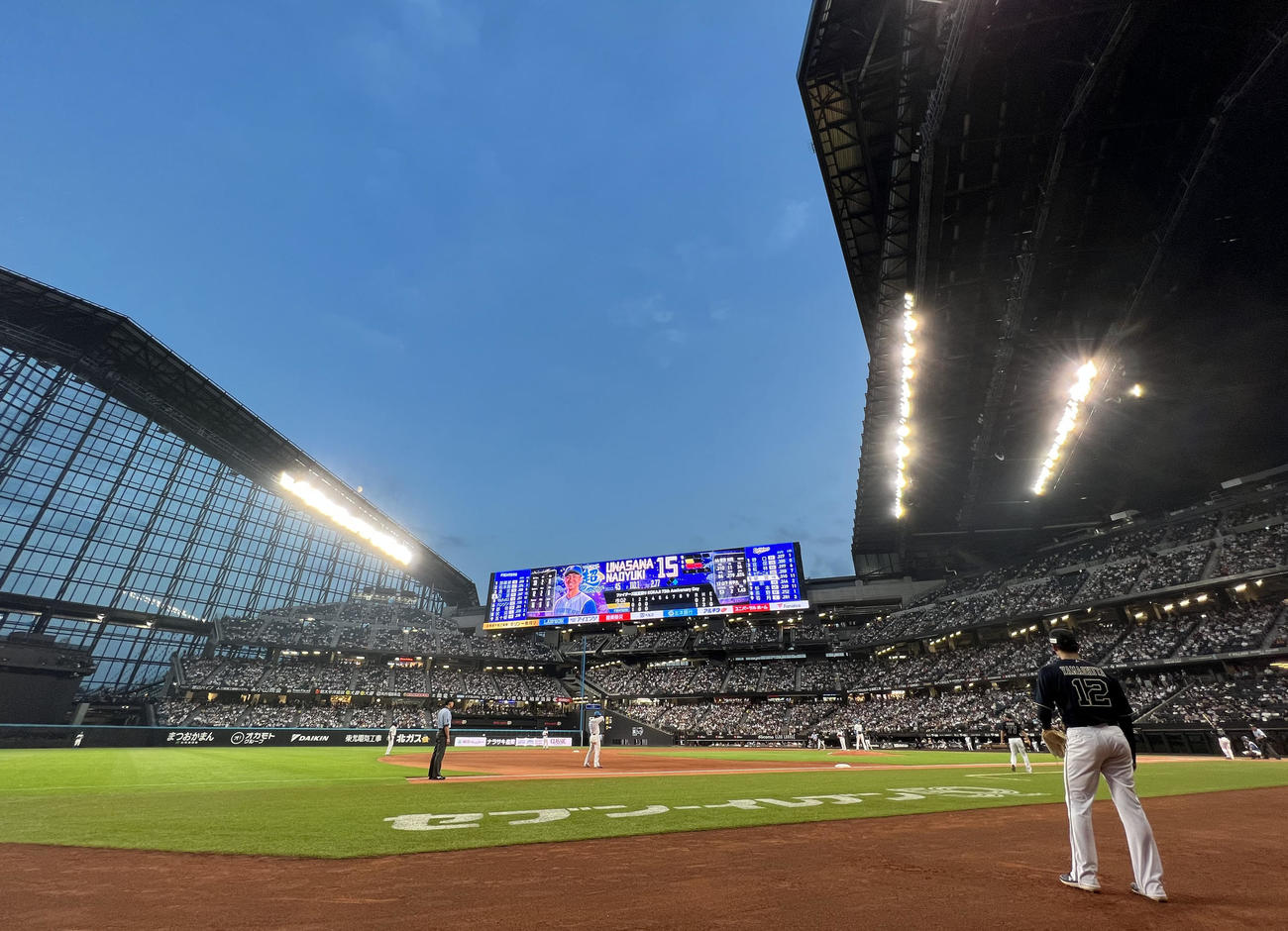 日本ハム対オリックス　「ファーストオープンルーフナイター」が行われるエスコンフィールド北海道（撮影・佐藤翔太）