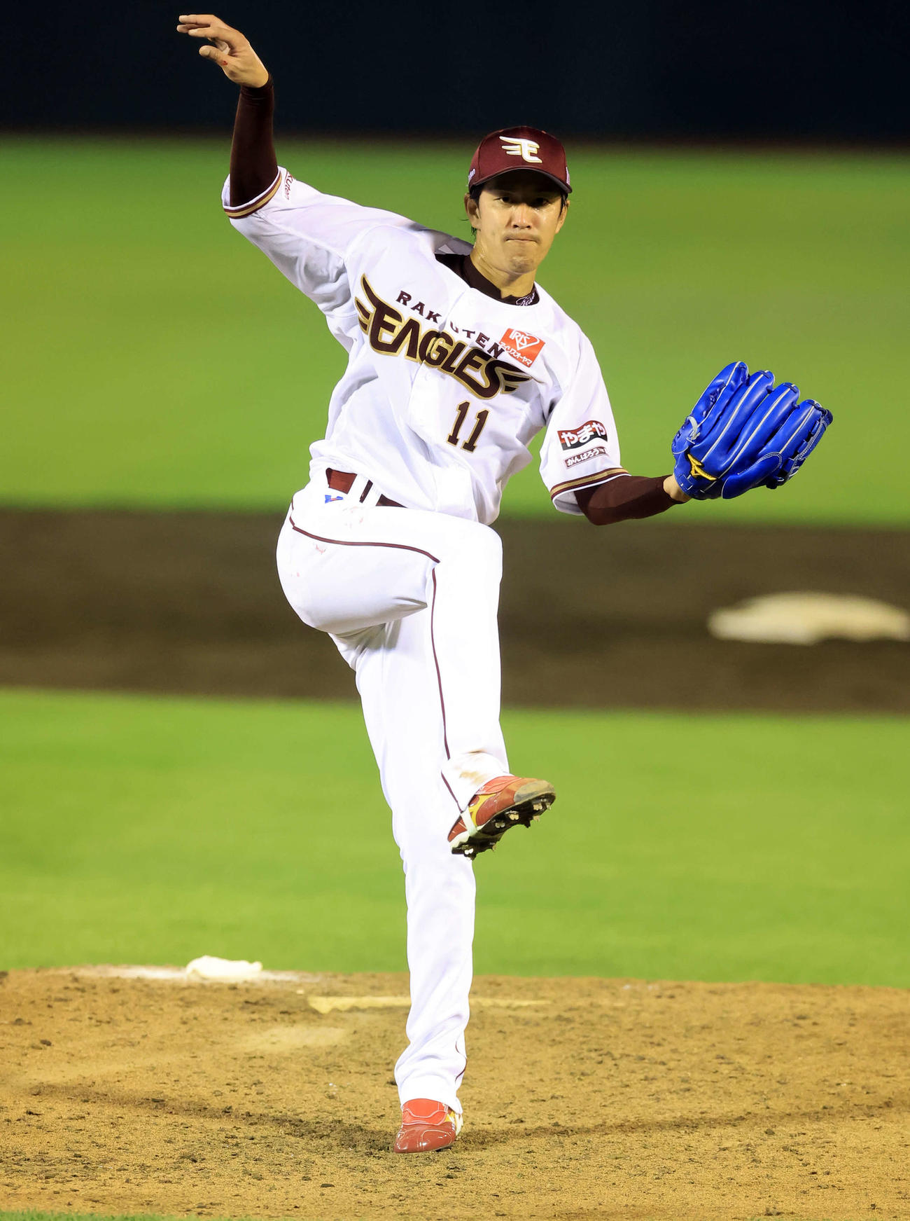楽天対西武　力投する楽天先発の岸（撮影・浅見桂子）
