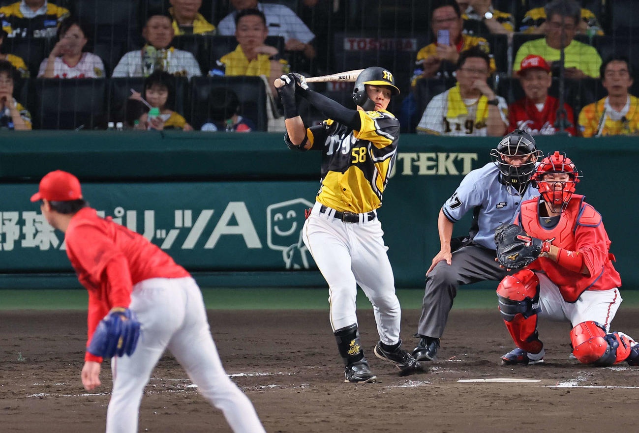 阪神対広島　4回裏阪神無死、前川は三振に倒れる（撮影・上田博志）