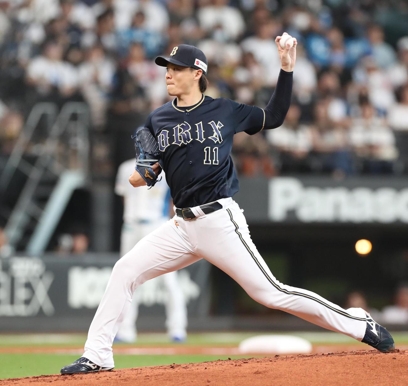 日本ハム対オリックス　オリックス先発の山崎福（撮影・黒川智章）