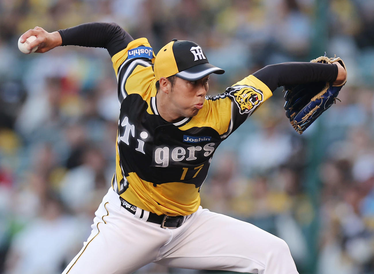 阪神対広島　7回を1失点に抑えた阪神青柳（撮影・前田充）