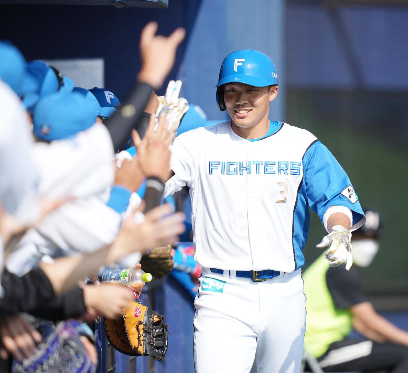 日本ハム王柏融（2022年2月27日撮影）