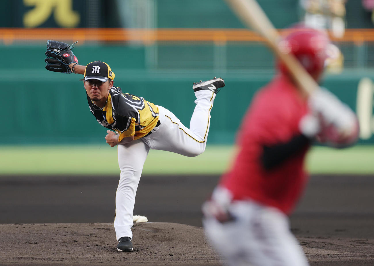 阪神対広島　力投する阪神先発の伊藤将。打者菊池（撮影・前田充）