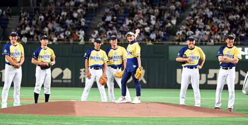 サントリードリームマッチ2023の始球式を務めた宮里藍さん（撮影・たえ見朱実）