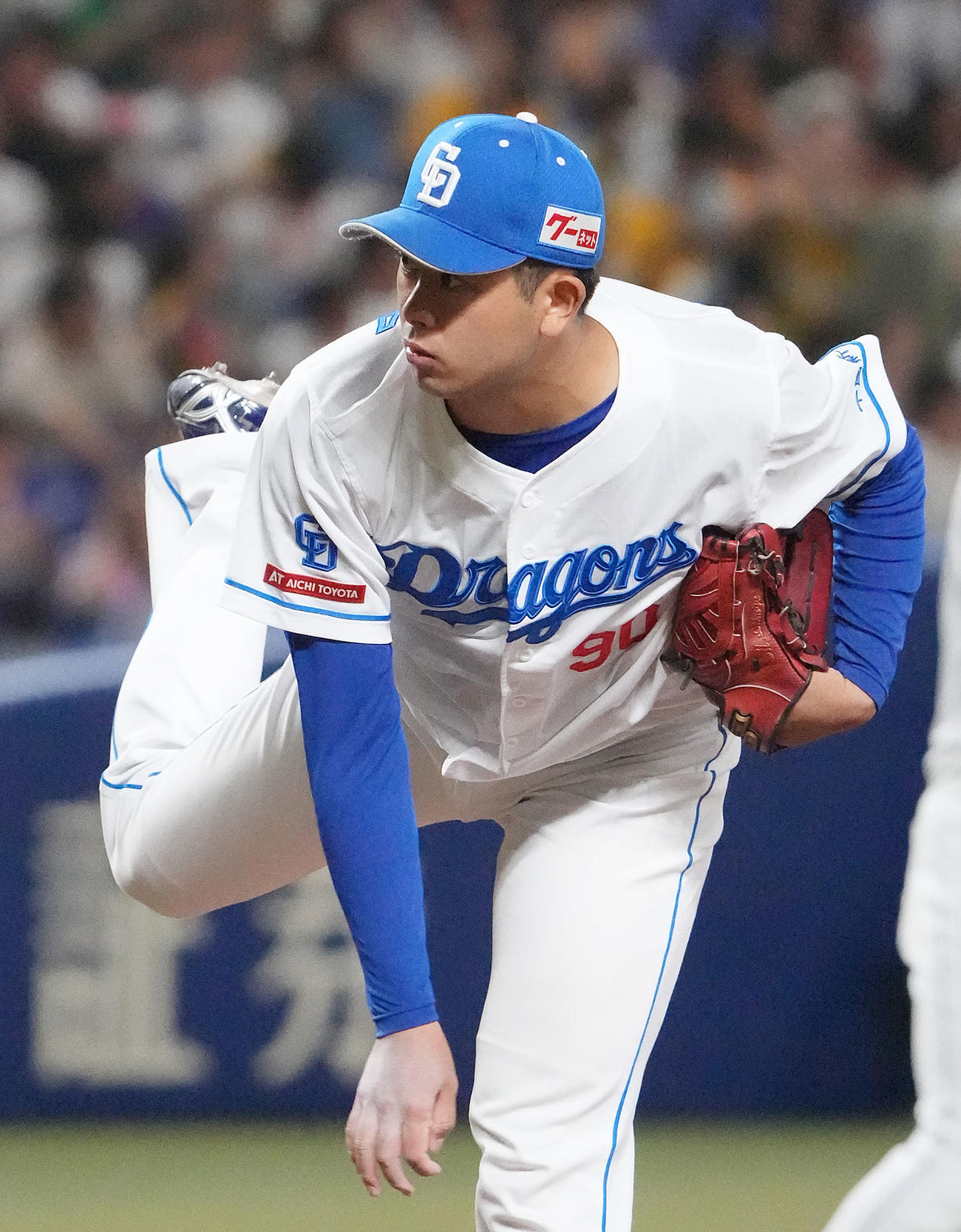中日対阪神　6回表阪神2死二塁、中日2番手で登板する松山（撮影・森本幸一）