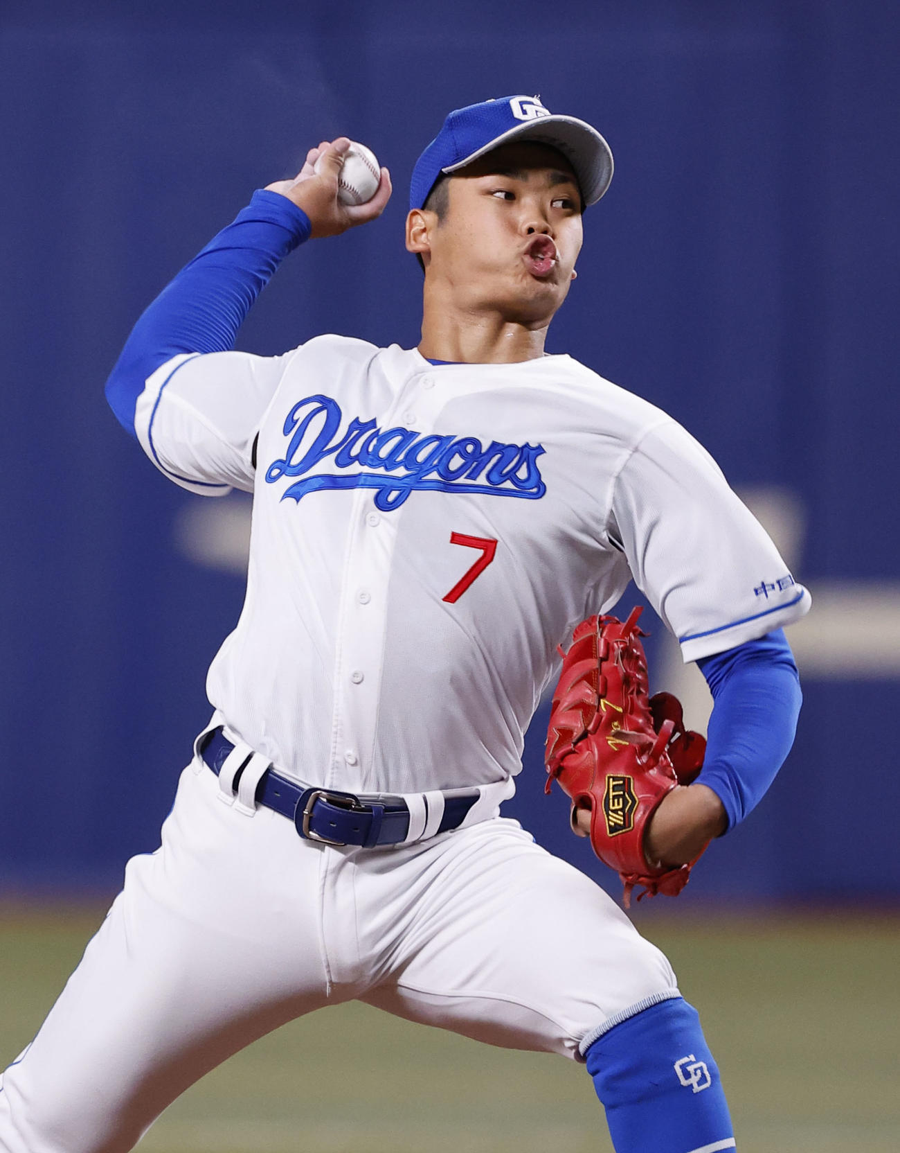 ウエスタン・リーグ中日対阪神　阪神戦に先発した中日根尾（撮影・藤尾明華）