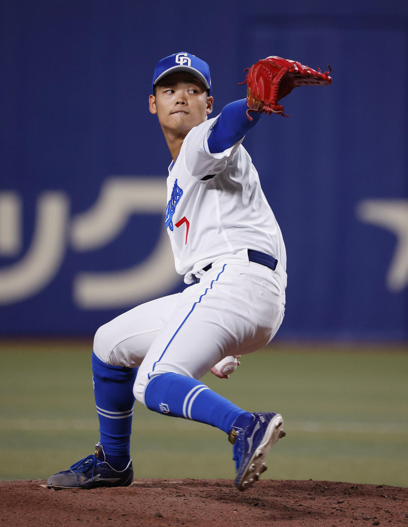 ウエスタン・リーグ中日対阪神　阪神戦に先発した中日根尾（撮影・藤尾明華）