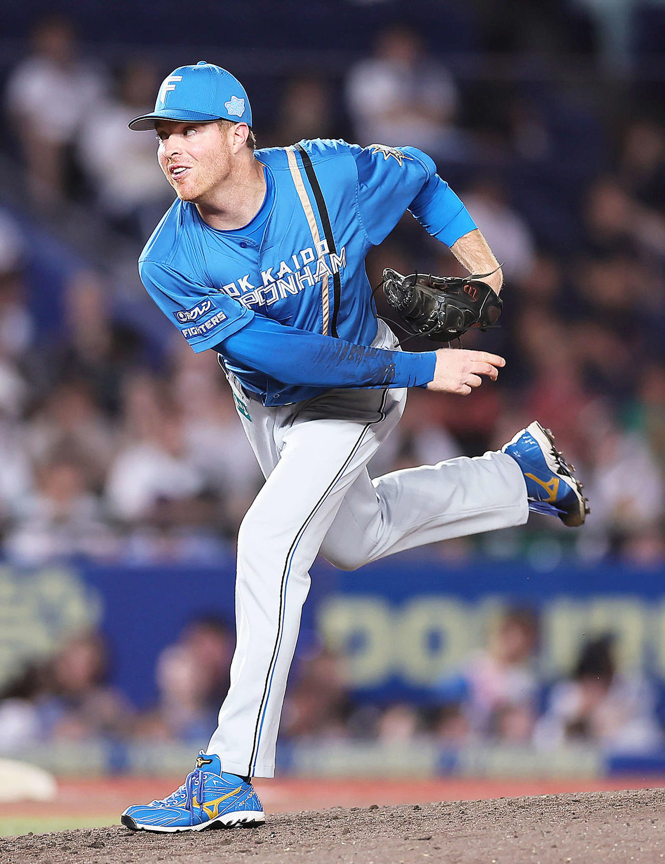 ロッテ対日本ハム　日本ハム2番手のマーベル（撮影・足立雅史）