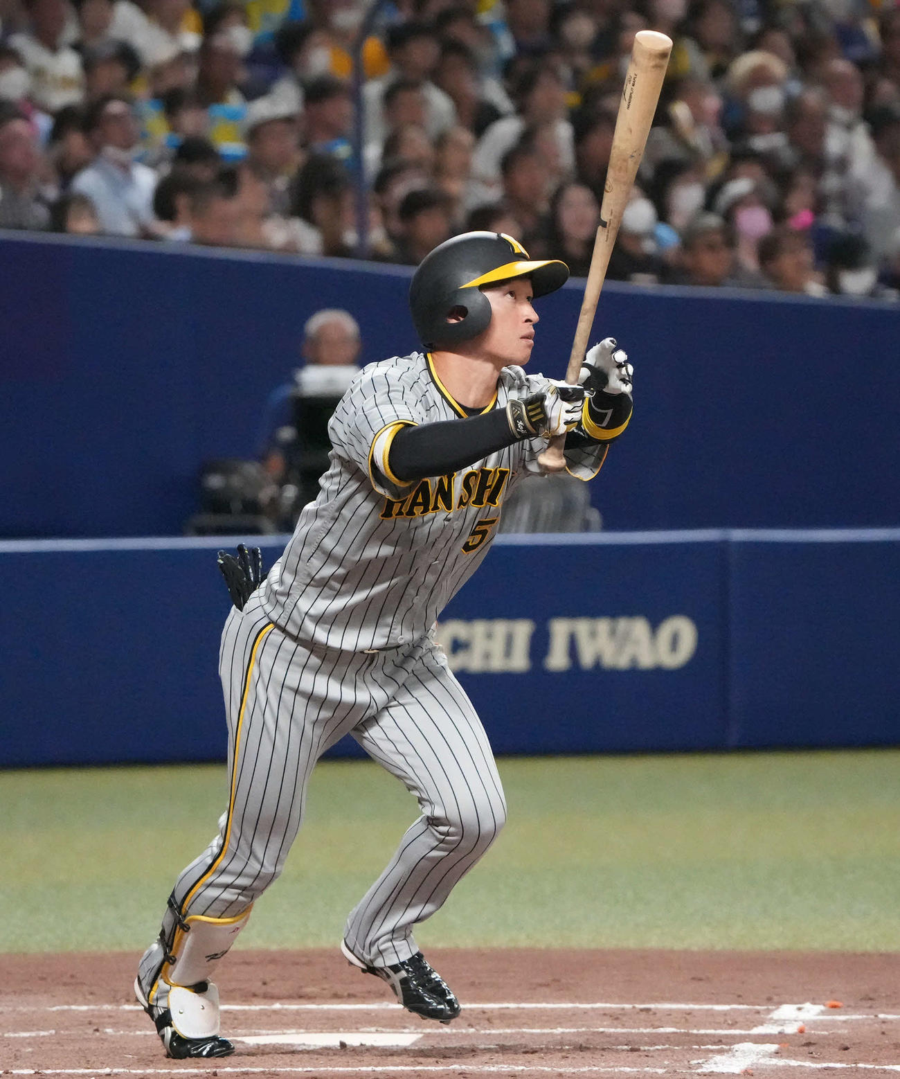 中日対阪神　3回表阪神2死、右越えソロ本塁打を放つ近本（撮影・森本幸一）