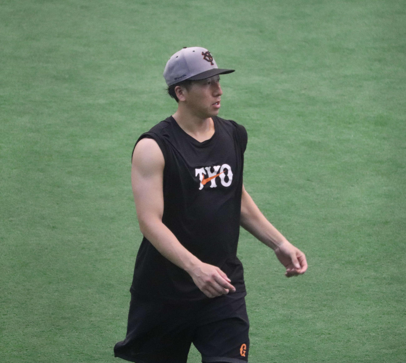 ジャイアンツ球場で汗を流した巨人大勢（撮影・小早川宗一郎）