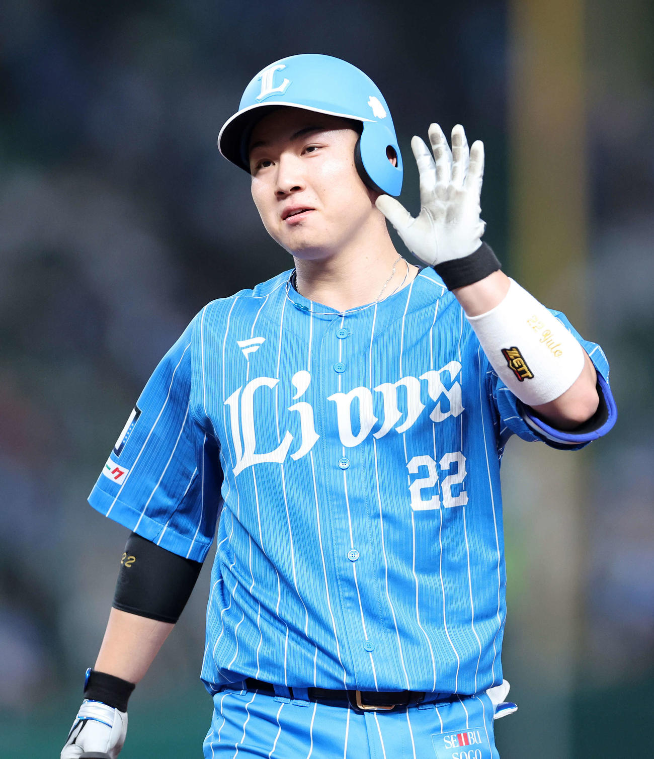 西武対オリックス　5回裏西武無死、古賀は中前安打を放つ（撮影・鈴木正人）