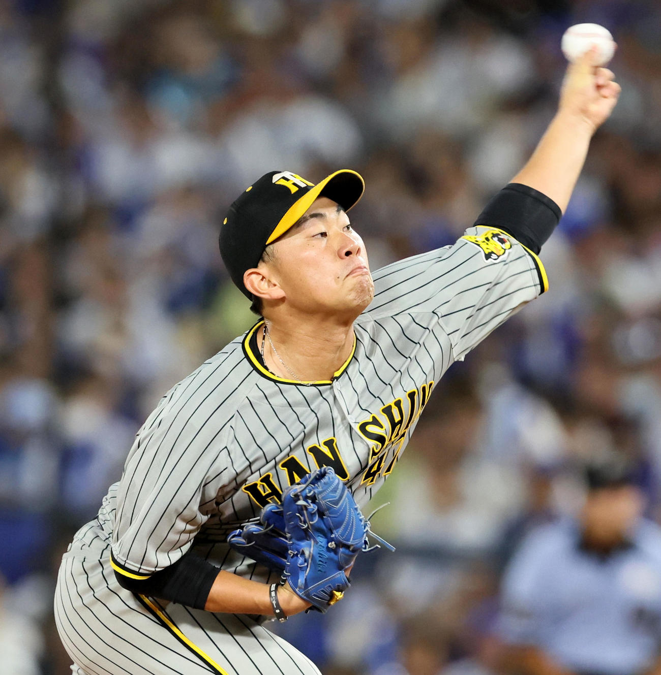 DeNA対阪神　7回裏、阪神2番手で登板する桐敷（撮影・加藤哉）