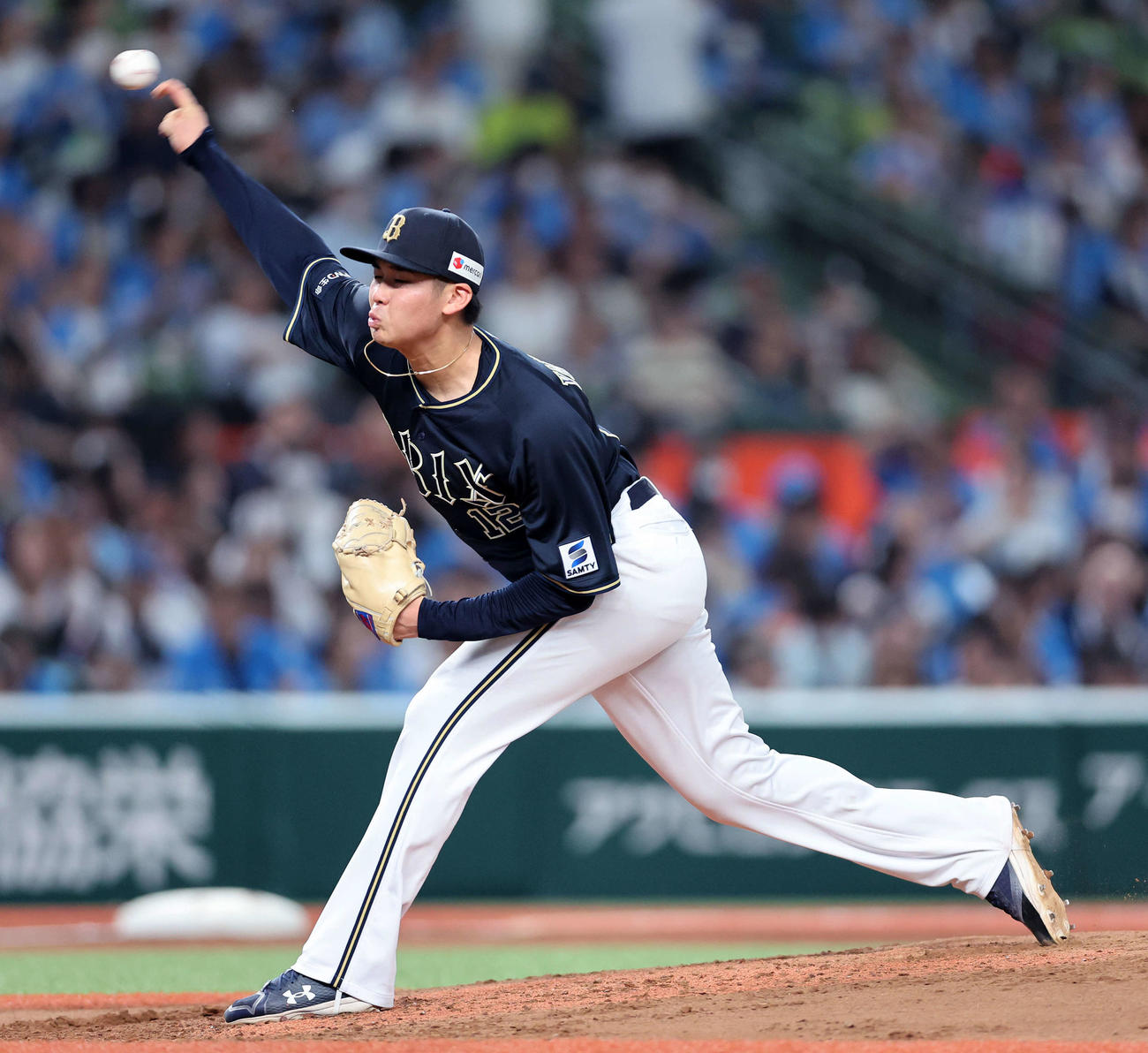 西武対オリックス　力投するオリックス先発の山下（撮影・鈴木正人）