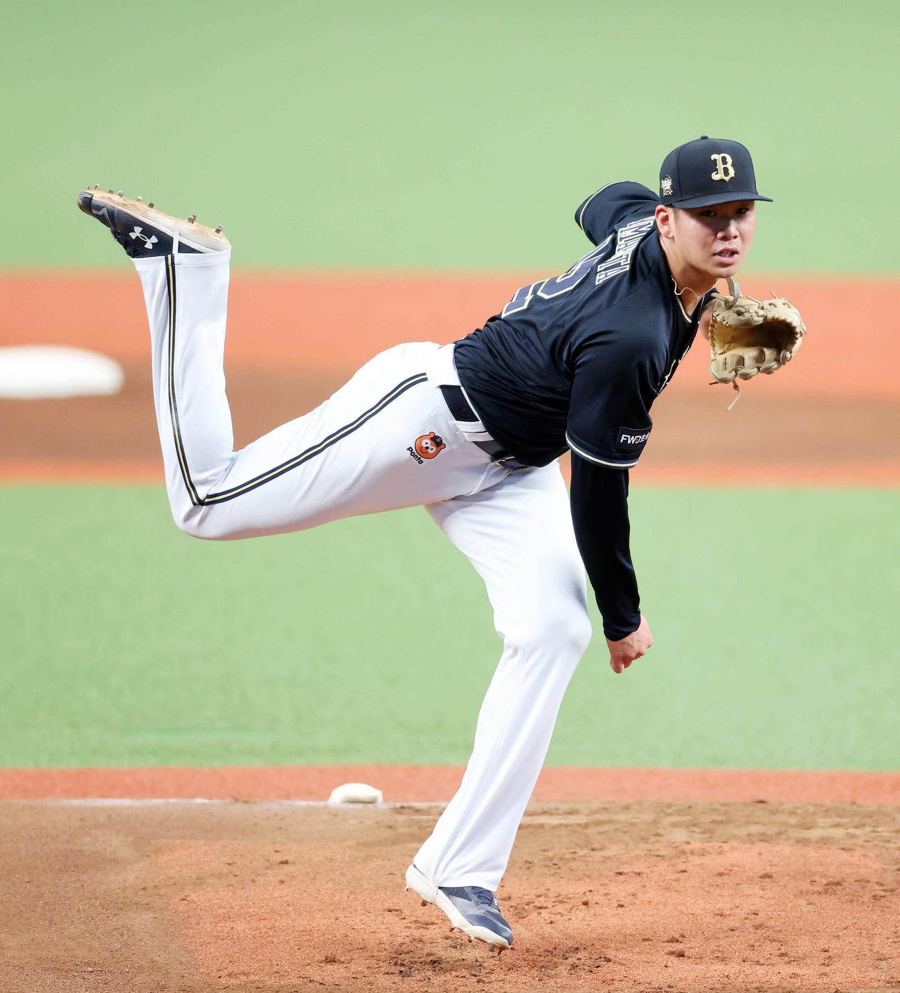 西武対オリックス　力投するオリックス先発の山下（撮影・鈴木正人）