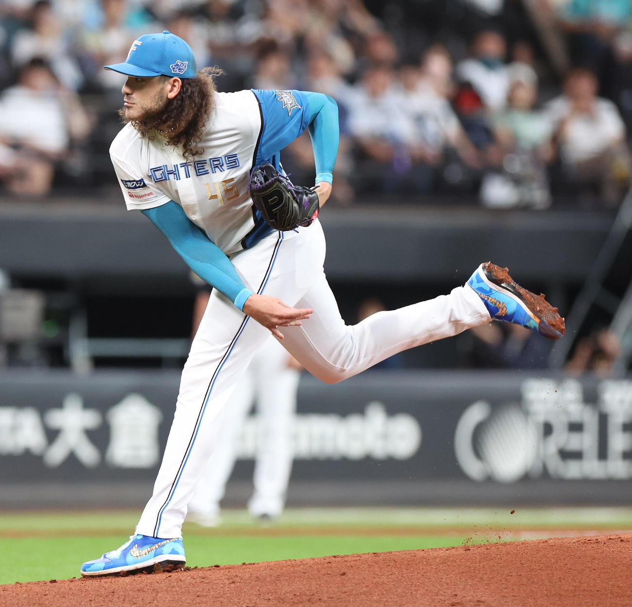 日本ハム対ソフトバンク　日本ハム先発のポンセ（撮影・佐藤翔太）