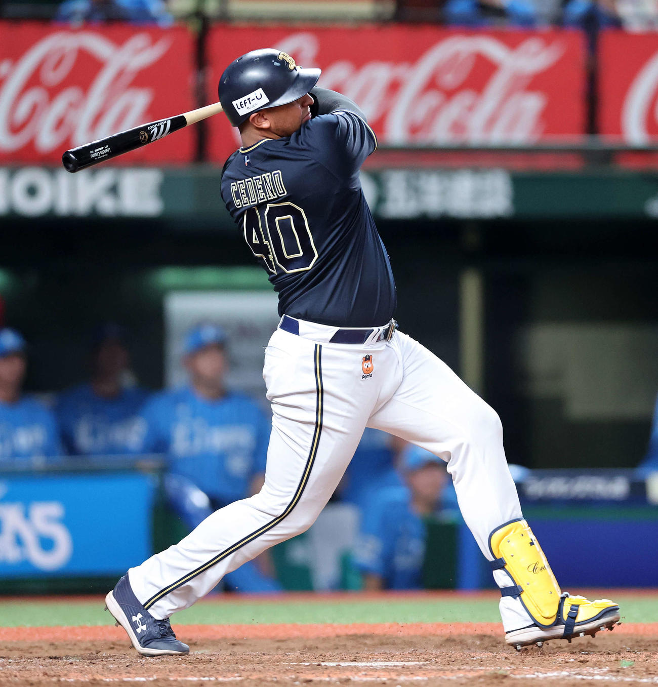 西武対オリックス　5回表オリックス1死一、三塁、セデーニョは左前適時打を放つ（撮影・鈴木正人）