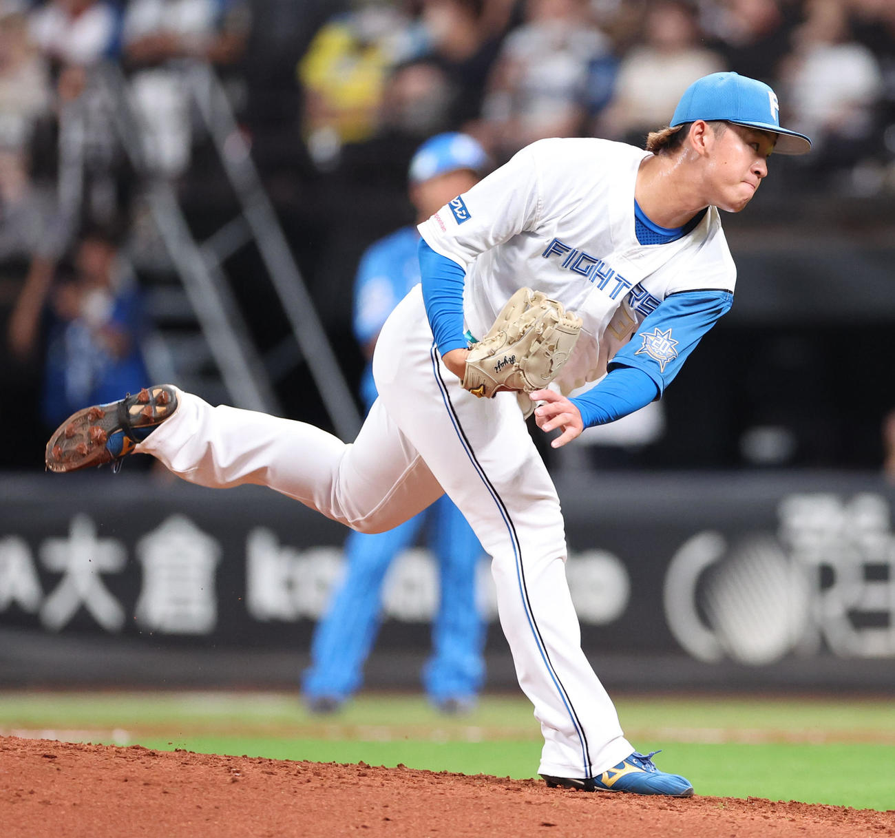 日本ハム対西武　日本ハム2番手の北浦（撮影・佐藤翔太）