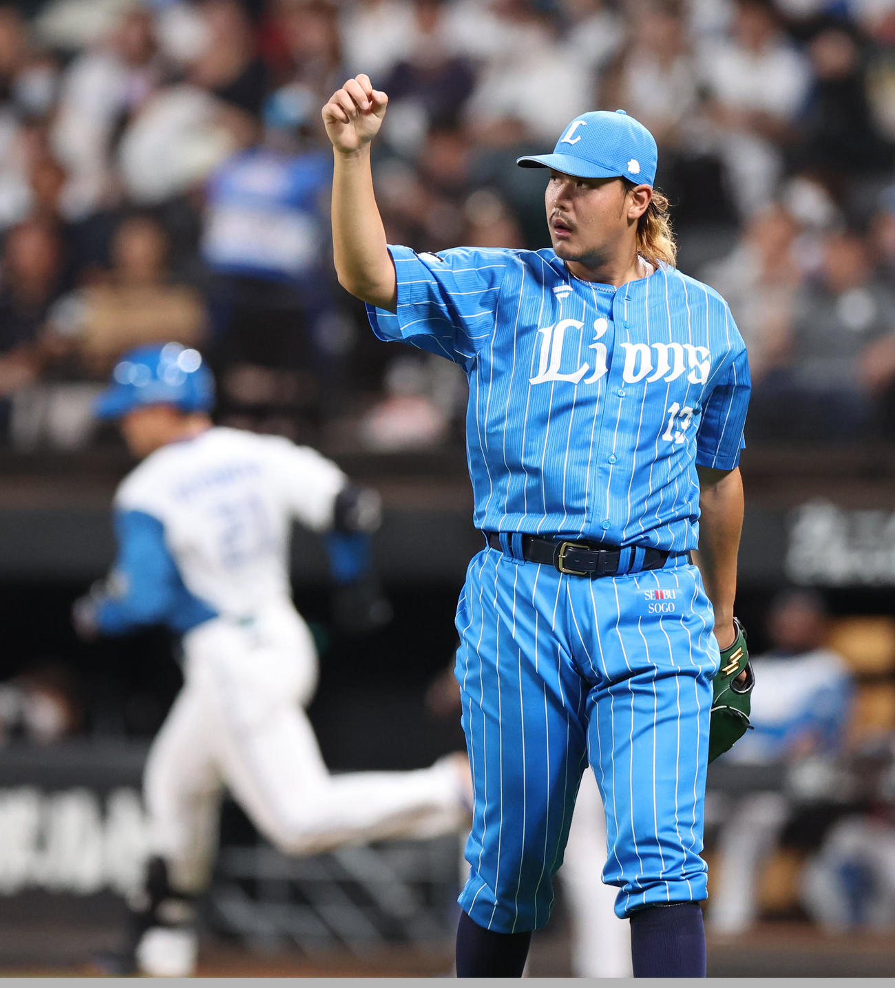 日本ハム対西武　3回裏日本ハム2死、清宮を遊飛に仕留める高橋（撮影・佐藤翔太）