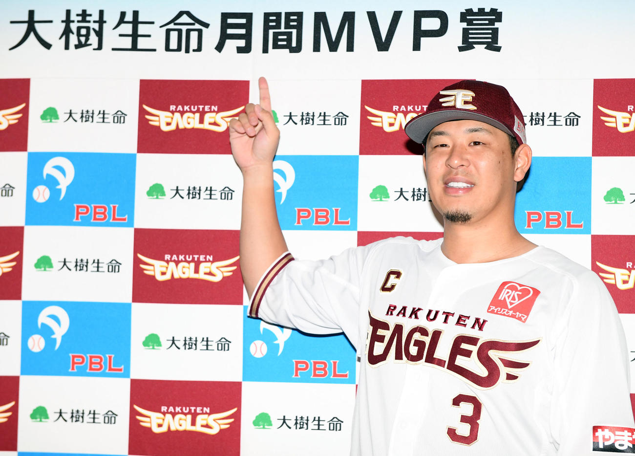月間MVPを受賞した楽天浅村（撮影・たえ見朱実）