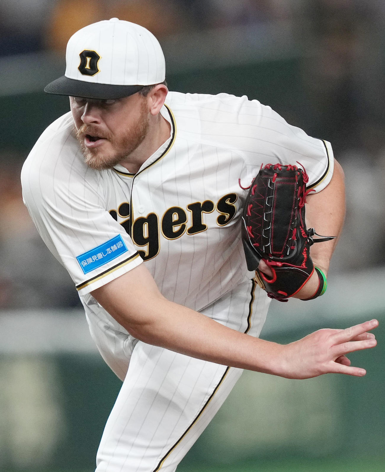 巨人対阪神　阪神先発ビーズリー（撮影・狩俣裕三）