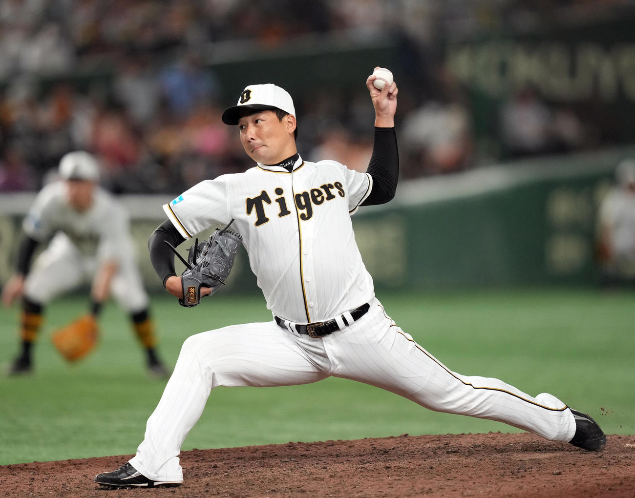 阪神岩崎優（2023年8月9日撮影）