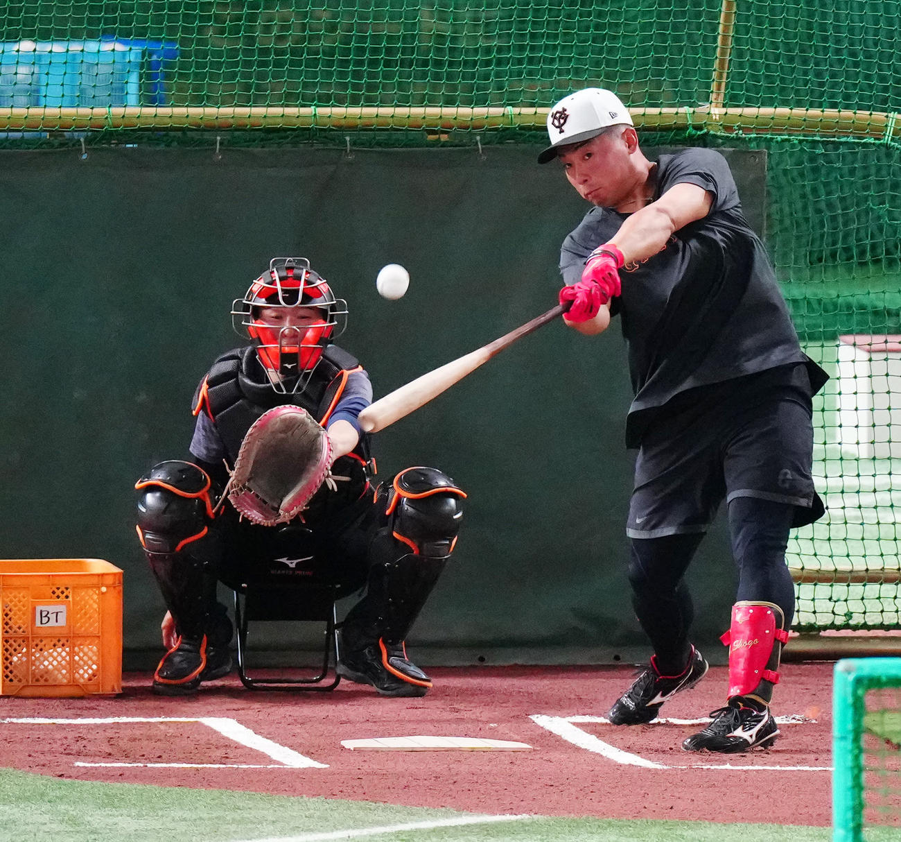 巨人対DeNA 1軍に合流し、打撃練習に臨む巨人浅野（撮影・江口和貴）