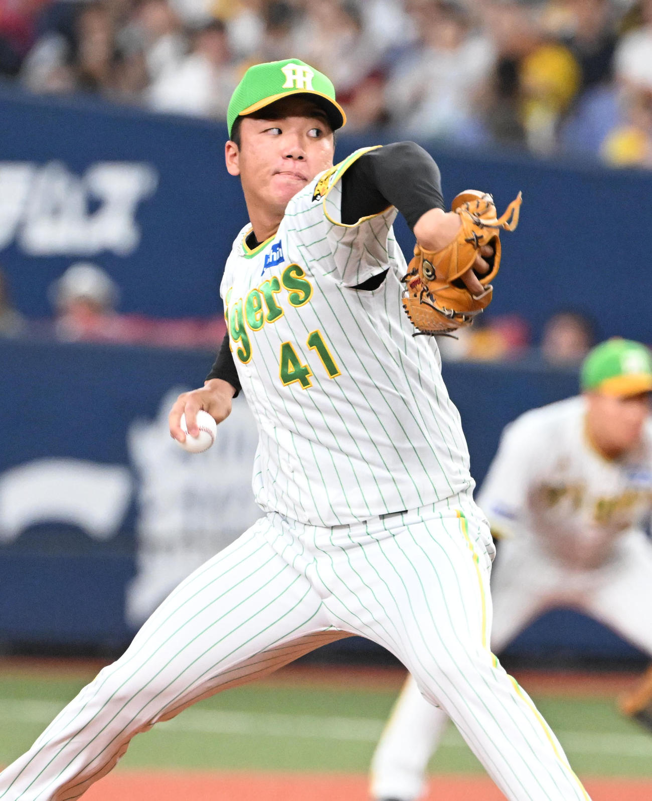 阪神対ヤクルト　先発する阪神村上（撮影・和賀正仁）