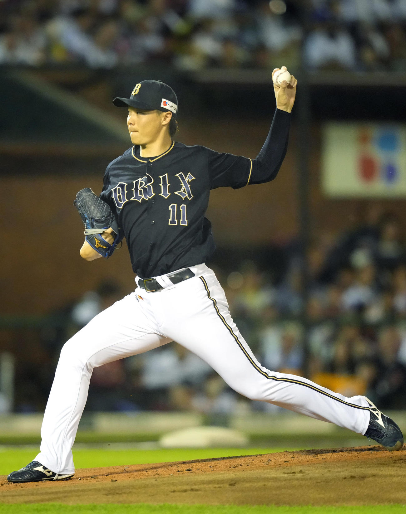楽天対オリックス　オリックス先発の山崎福（撮影・狩俣裕三）