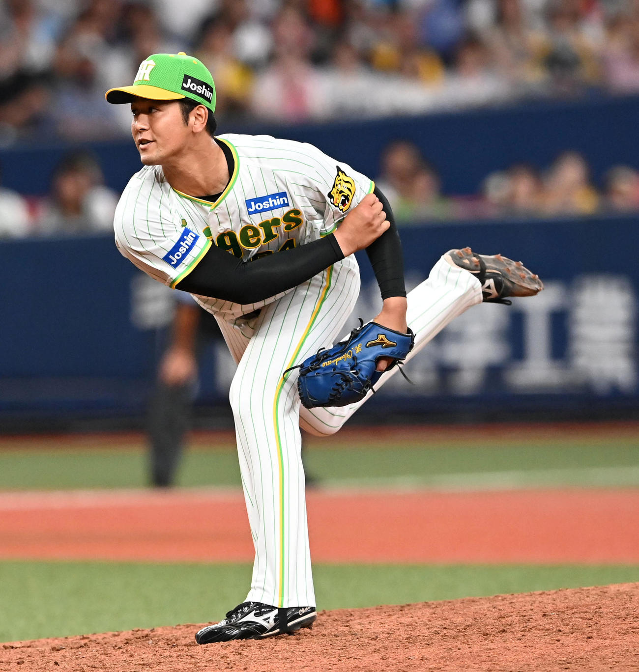 阪神対ヤクルト　阪神3番手の岡留（撮影・前岡正明）