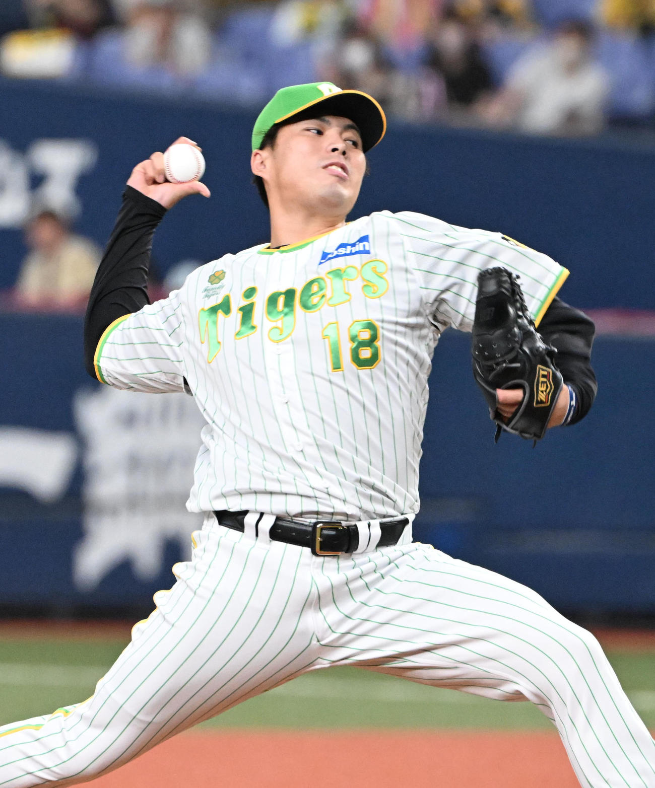 阪神対ヤクルト　12回に登板する阪神馬場浪（撮影・和賀正仁）