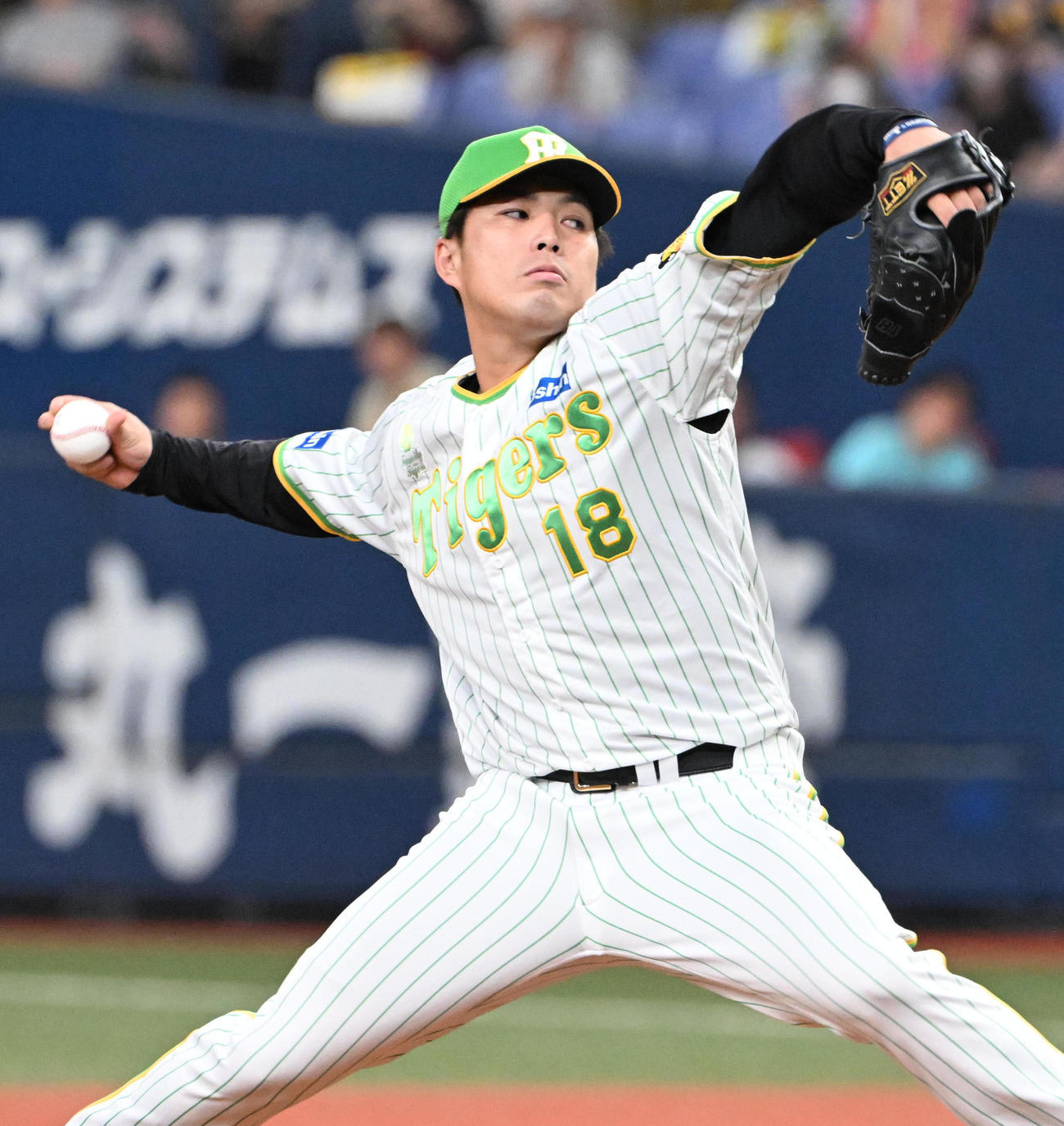 阪神対ヤクルト　12回に登板する阪神馬場浪（撮影・和賀正仁）