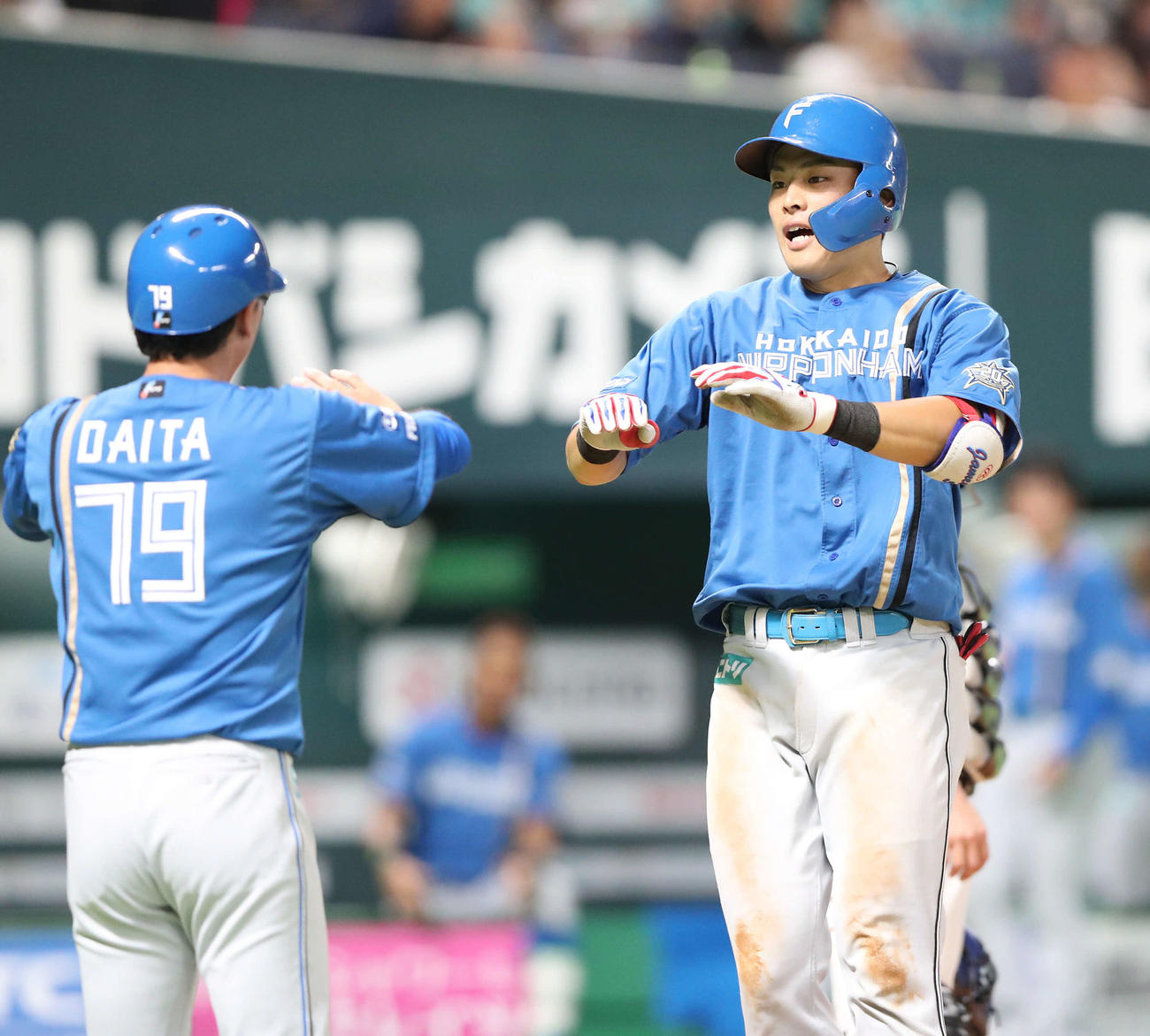 ソフトバンク対日本ハム　8回表日本ハム1死、野村は左越え本塁打を放つ（撮影・梅根麻紀）