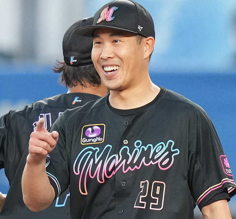 ロッテ西野勇士（2023年7月撮影）