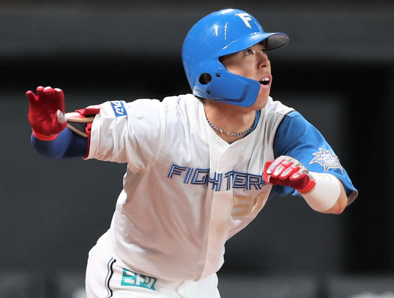 日本ハム五十幡亮汰（2023年8月10日撮影）