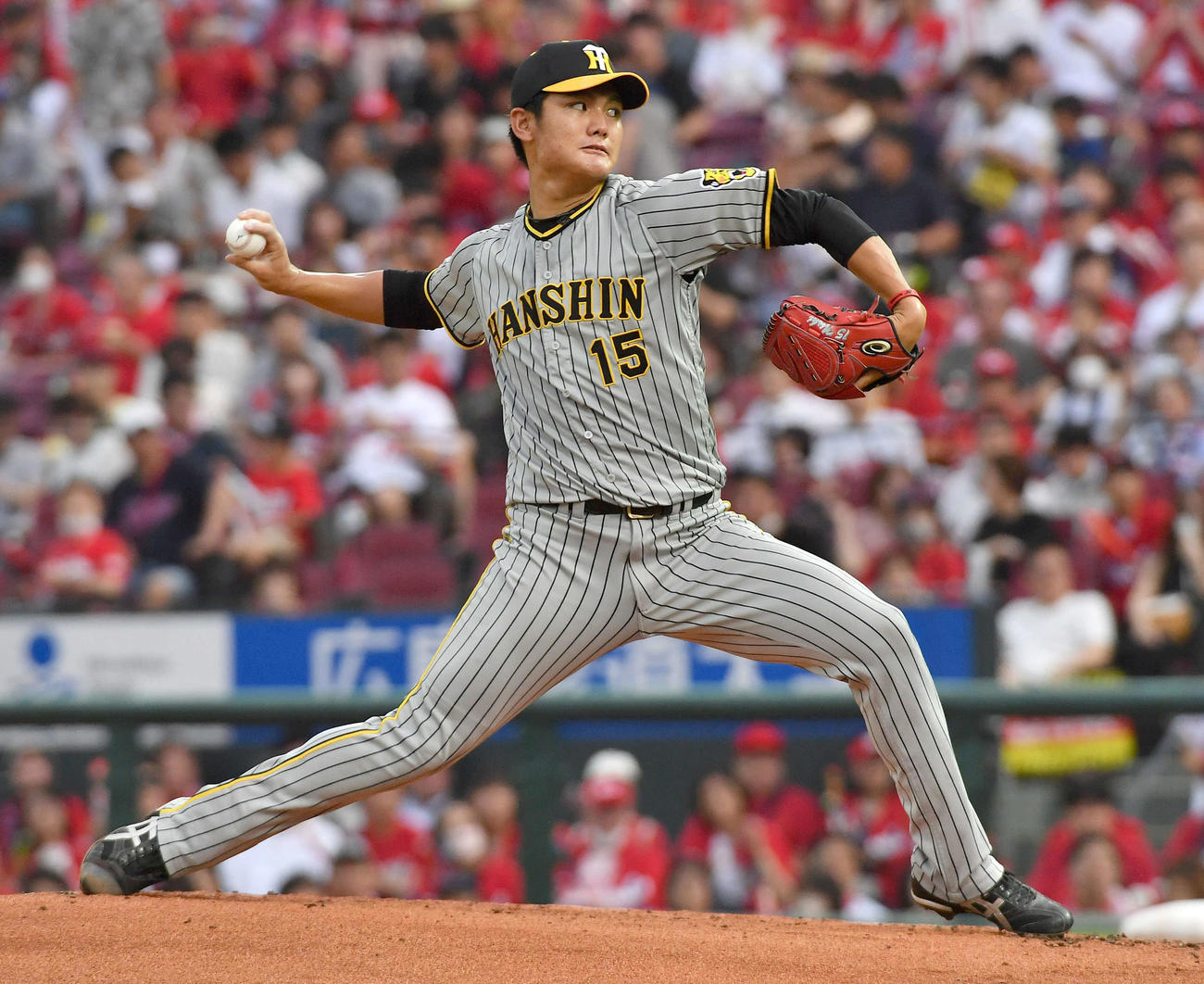 広島対阪神　阪神先発の西純（撮影・岩下翔太）