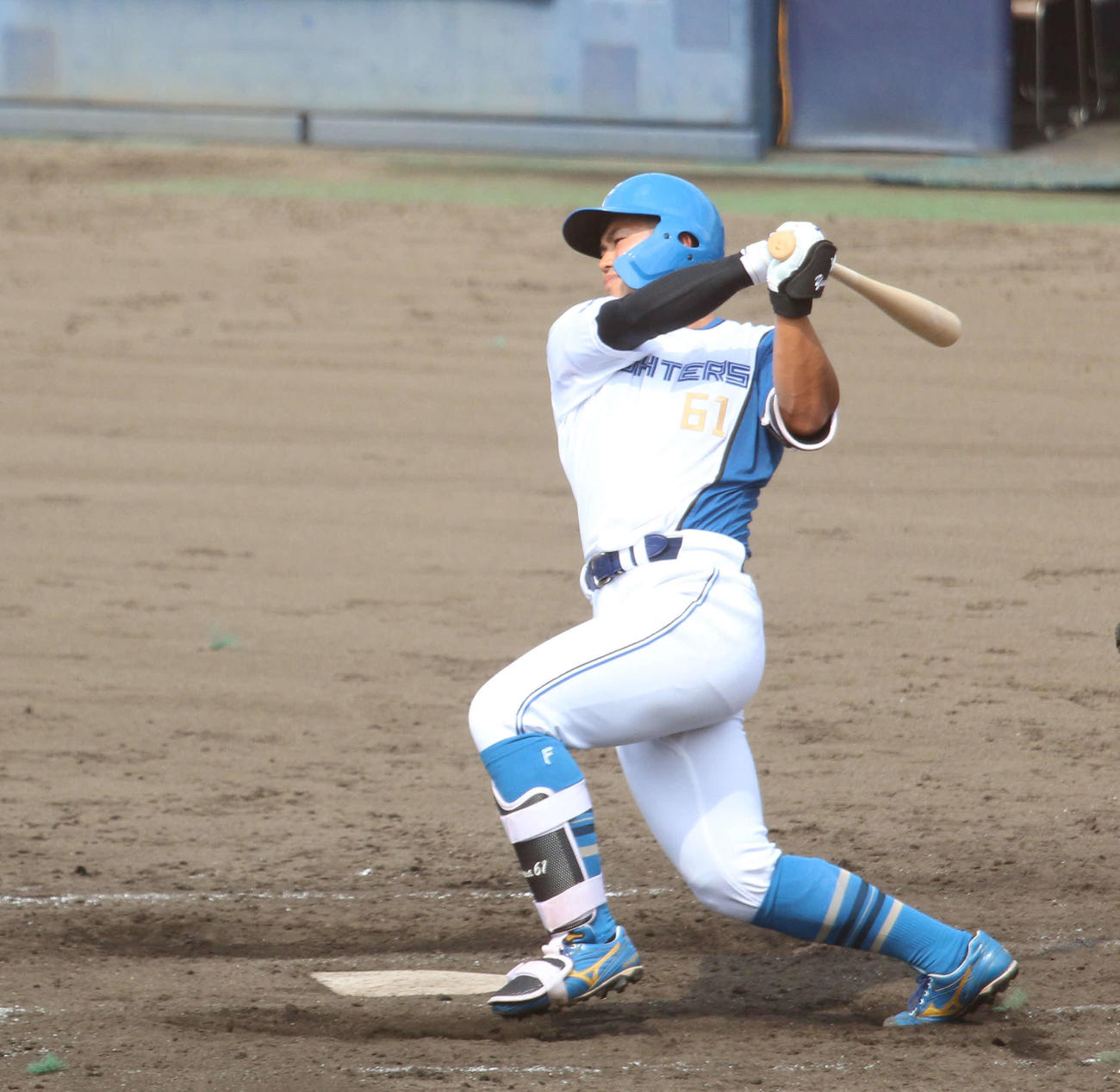 日本ハム対巨人　4番右翼でフル出場した日本ハム今川は4打数1安打（1本塁打）2打点（撮影・木下大輔）