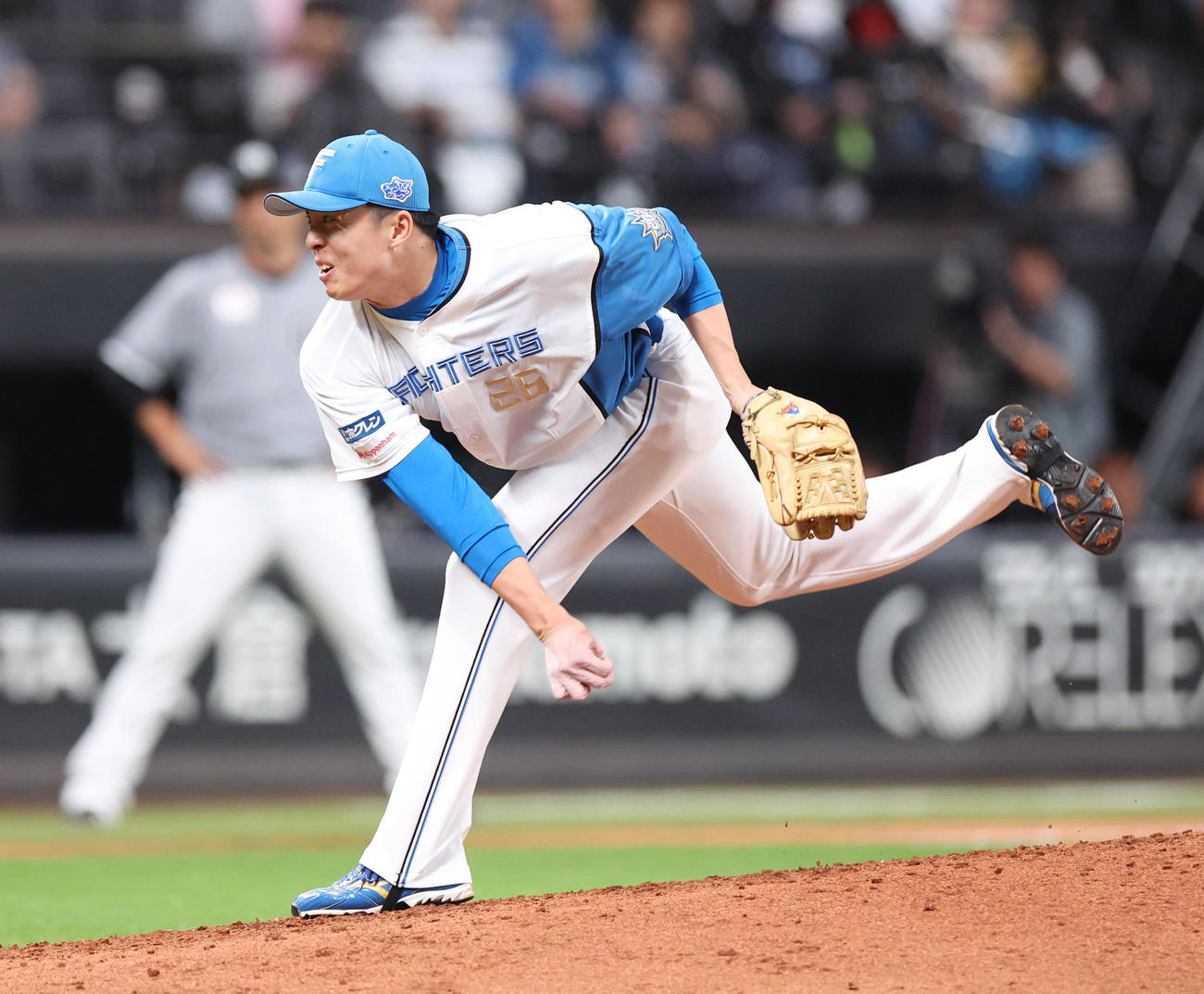 日本ハム対ロッテ　日本ハム5番手の田中正（撮影・佐藤翔太）