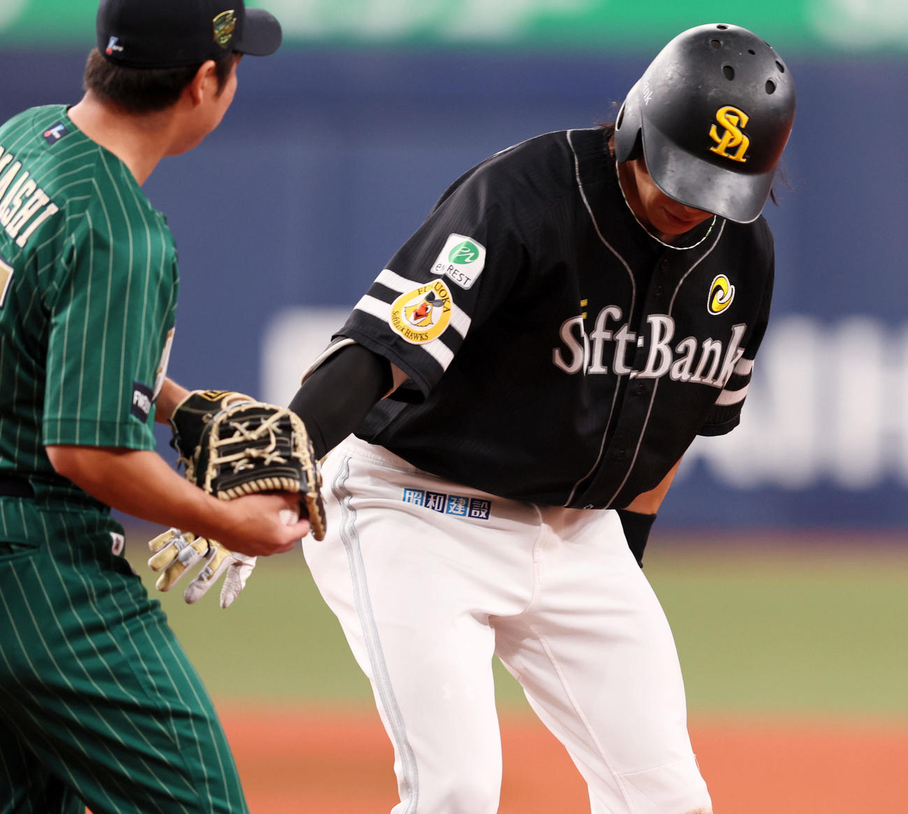 オリックス対ソフトバンク　1回表ソフトバンク1死二塁、柳田に右適時打を放つが走塁死となる（撮影・加藤哉）