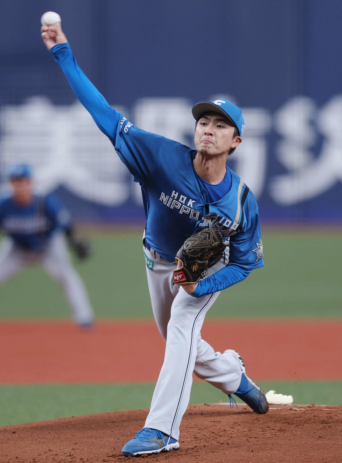 オリックス対日本ハム　力投する日本ハム先発の上沢（撮影・前田充）