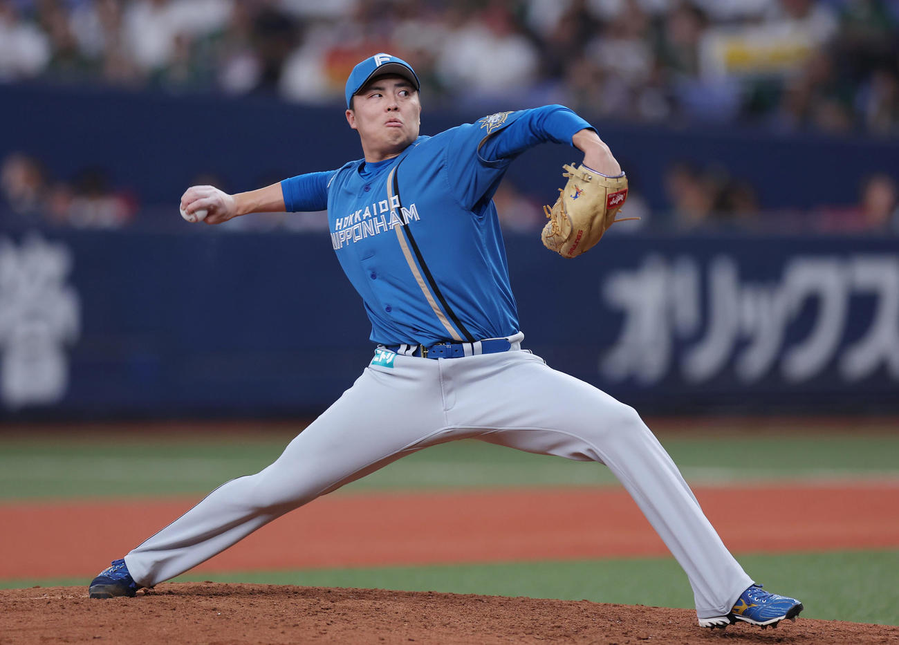 オリックス対日本ハム　日本ハム3番手で登板する田中正（撮影・前田充）