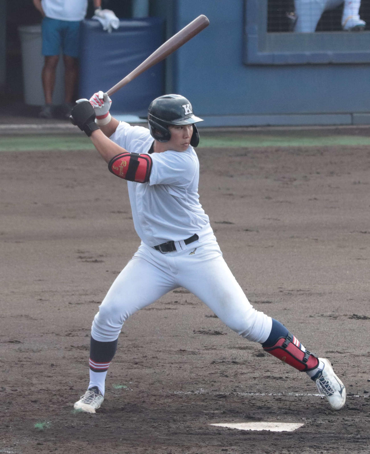 日本ハム対慶大　打席に立つ慶大・広瀬内野手（4年）（撮影・佐瀬百合子）