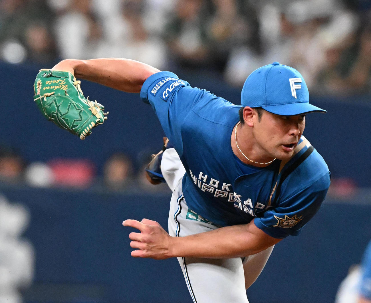 オリックス対日本ハム　日本ハム先発の上原（撮影・前岡正明）