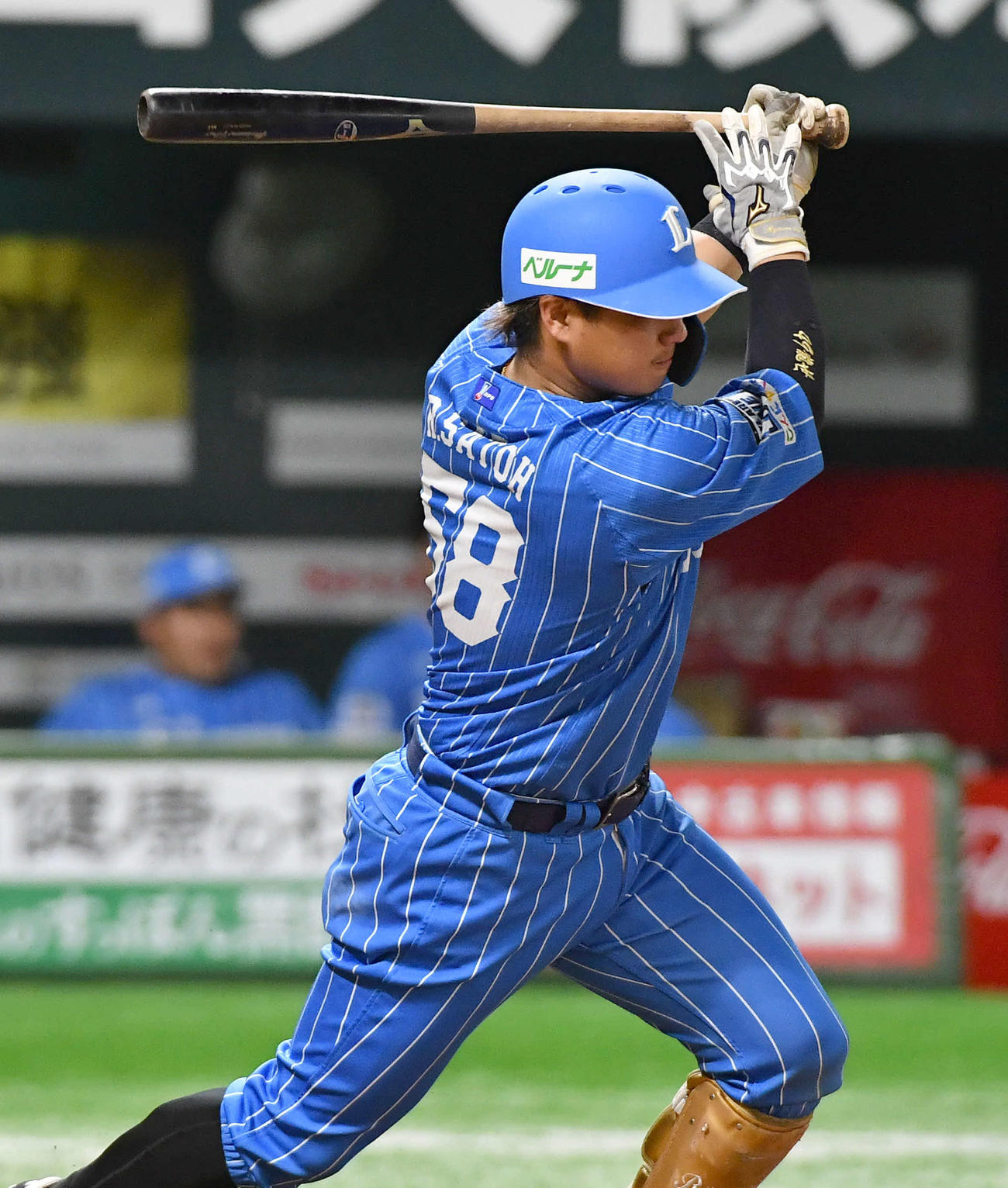 ソフトバンク対西武　6回表西武2死一、二塁、佐藤龍は左前安打を放つ（撮影・岩下翔太）
