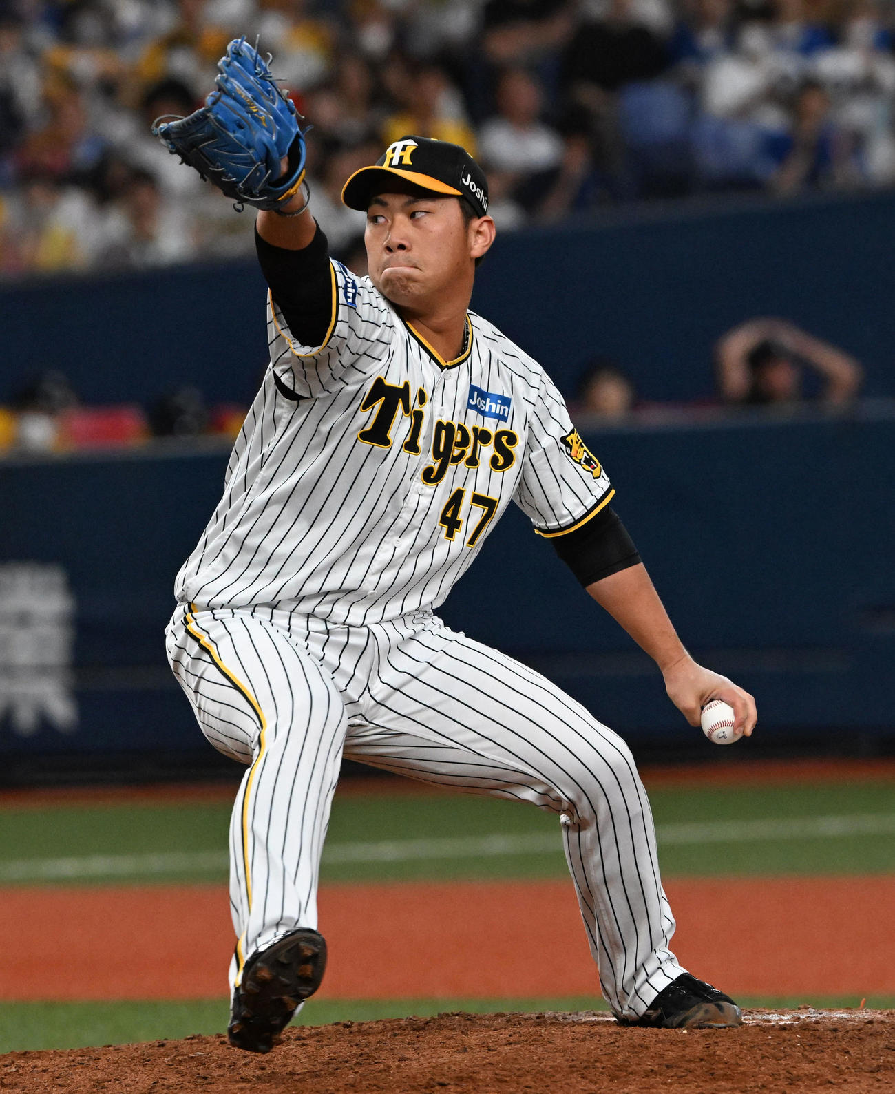 阪神対中日　阪神2番手の桐敷（撮影・前岡正明）