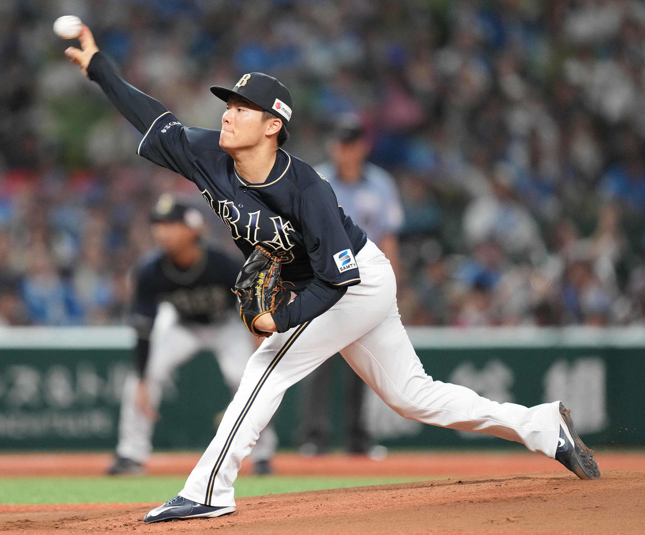 西武対オリックス　先発し力投するオリックス山本（撮影・鈴木みどり）