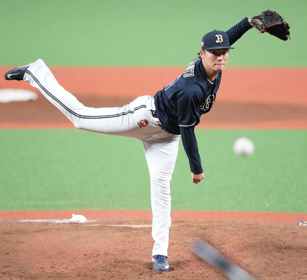 西武対オリックス　先発し力投するオリックス山本（撮影・鈴木みどり）