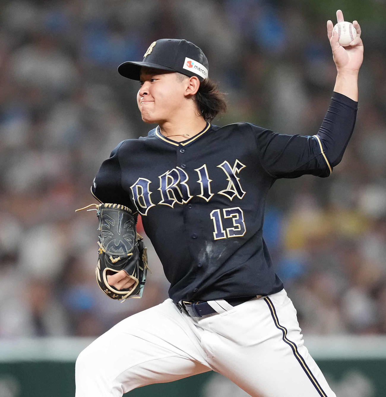 西武対オリックス　先発し力投するオリックス宮城（撮影・鈴木みどり）