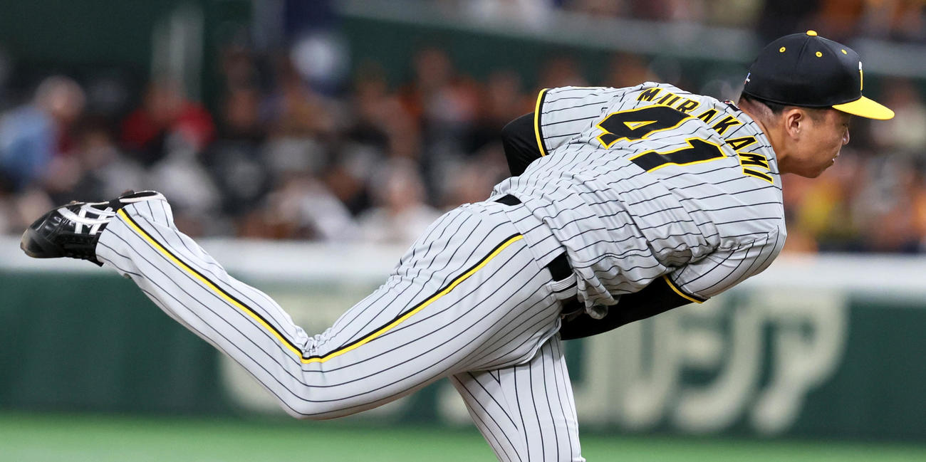 巨人対阪神　巨人戦に先発する村上（撮影・加藤哉）