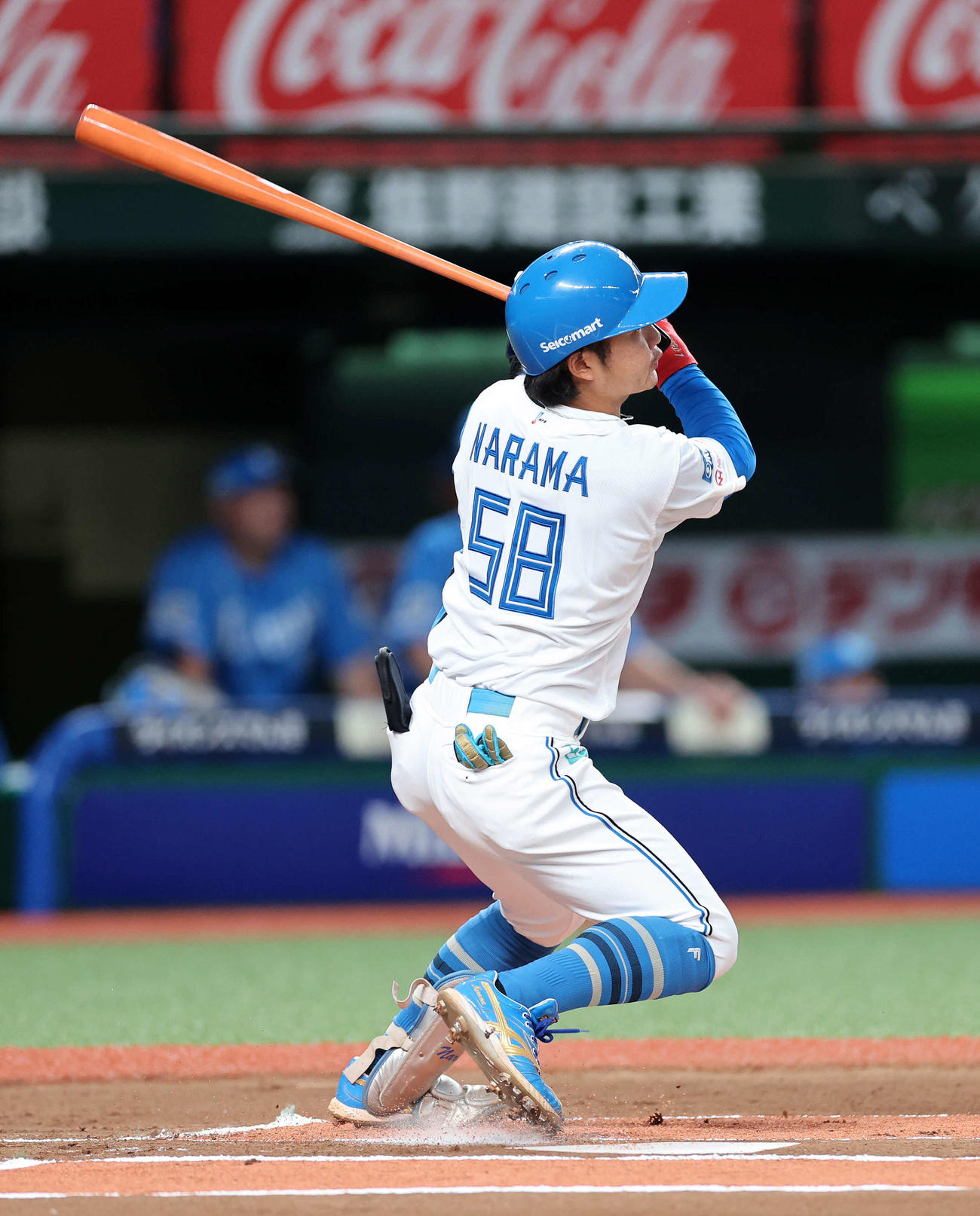 西武対日本ハム　1回表日本ハム無死、奈良間は左越え二塁打を放つ（撮影・鈴木正人）