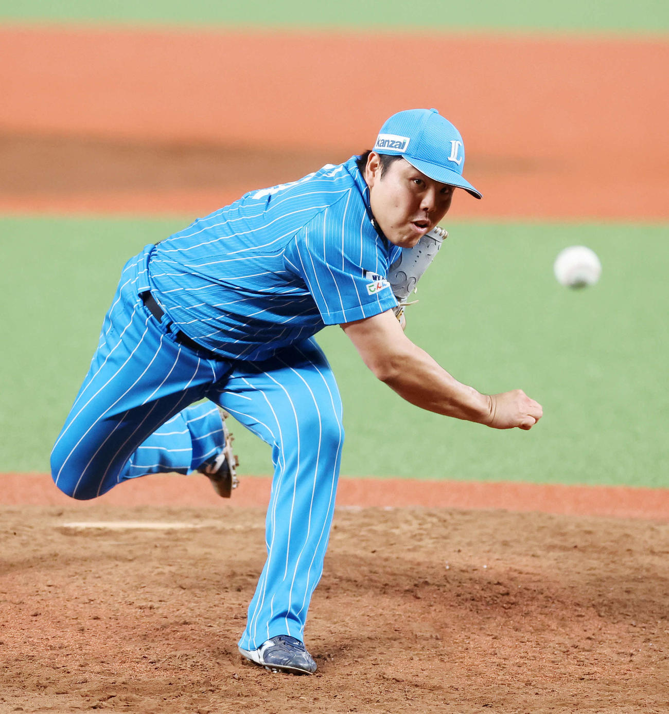 西武対日本ハム　8勝目を挙げた西武平良（撮影・鈴木正人）